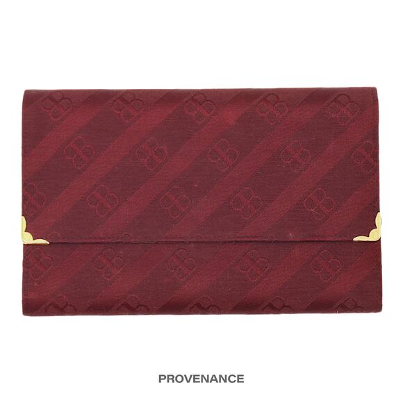 🔴 Balenciaga BB Canvas Trifold Wallet - Red Monogram - Picture 1 of 9